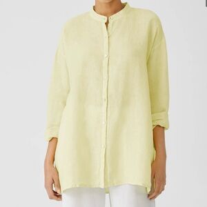 Eileen Fisher Garment-Dyed Organic Handkerchief Linen Shirt‎ XS